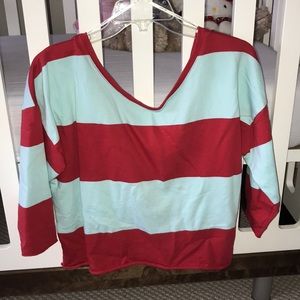 Cropped striped sweater